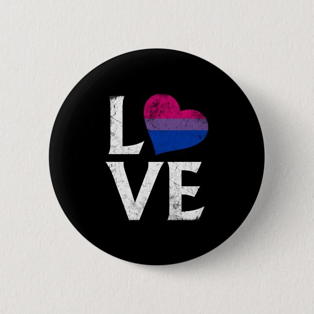 Bisexual Pride Stacked Love Button (Front)