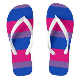 BISEXUAL PRIDE STRIPED HORIZONTAL - 2014 PRIDE.png Flip Flops