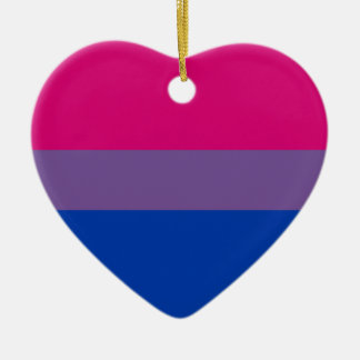 BISEXUAL PRIDE STRIPES DESIGN CERAMIC ORNAMENT