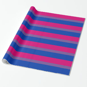 BISEXUAL PRIDE STRIPES DESIGN -.png Wrapping Paper