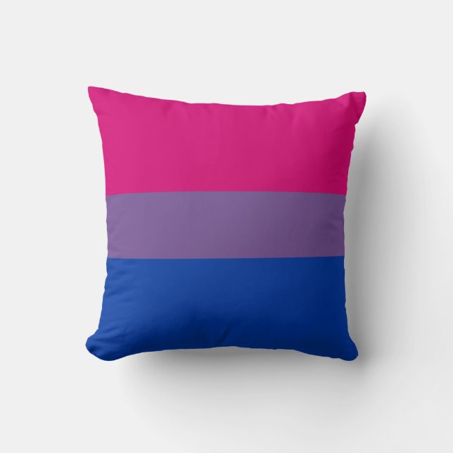 BISEXUAL PRIDE STRIPES DESIGN THROW PILLOW (Front)