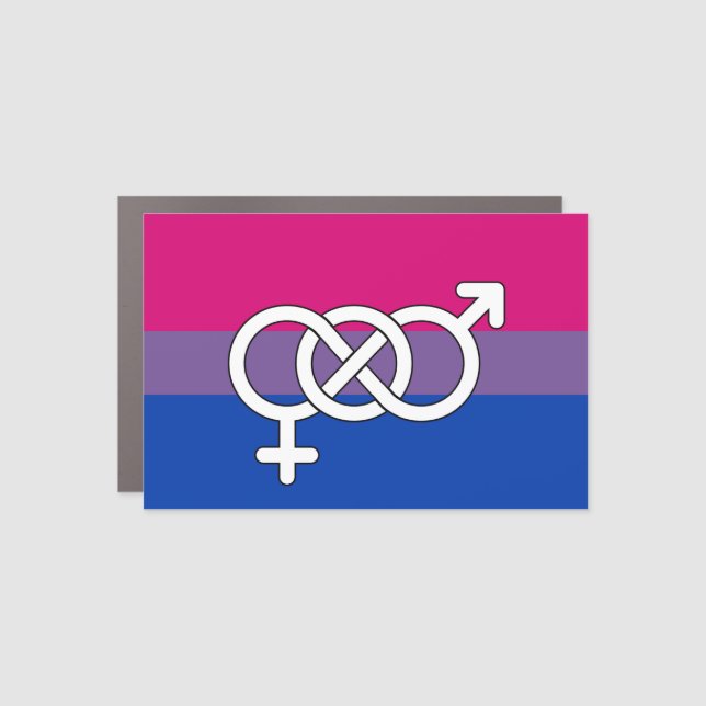 Bisexual Pride Symbol Flag Car Magnet (Front)