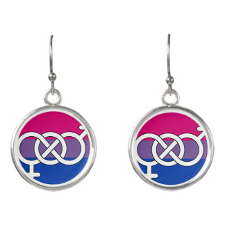 Bisexual Pride Symbol Flag Earrings