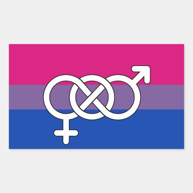 Bisexual Pride Symbol Flag Rectangular Sticker (Front)