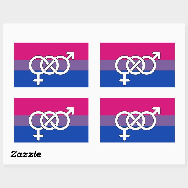 Bisexual Pride Symbol Flag Rectangular Sticker (Sheet)