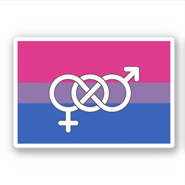 Bisexual Pride Symbol Flag Sticker (Front)