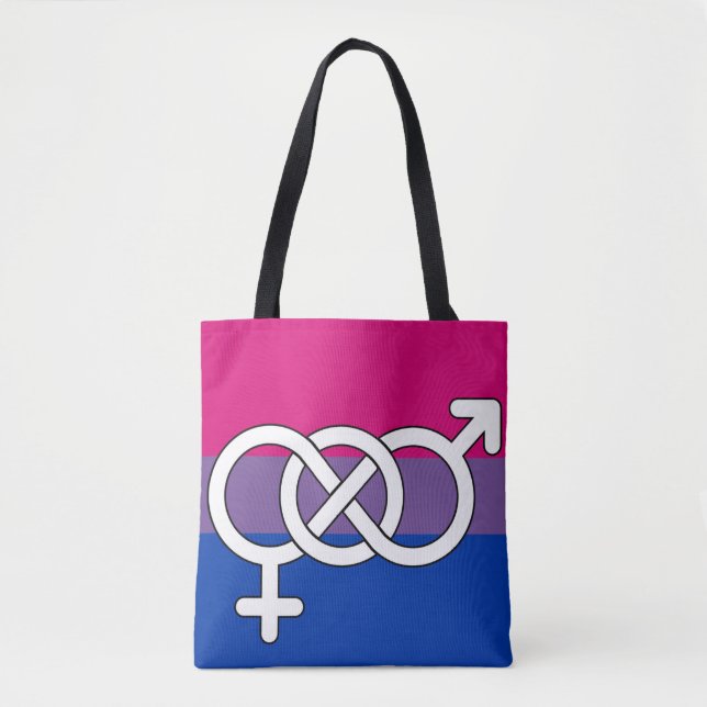 Bisexual Pride Symbol Flag Tote Bag (Front)