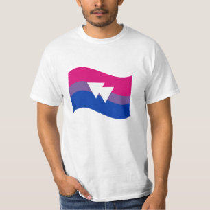 Bisexual Pride Symbol Wavy Flag T-Shirt