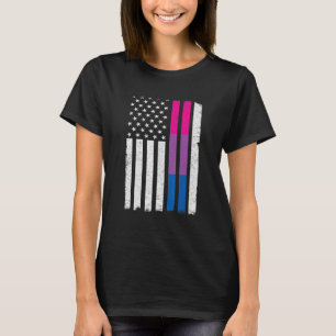 Bisexual Pride Us American Flag Love Wins Lgbt Bi T-Shirt