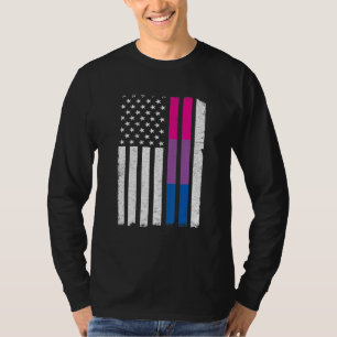 Bisexual Pride Us American Flag Love Wins Lgbt Bi T-Shirt