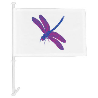 Bisexual Pride Vintage Dragonfly Art Car Flag