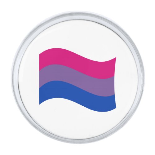 Bisexual Pride Wavy Flag Silver Finish Lapel Pin