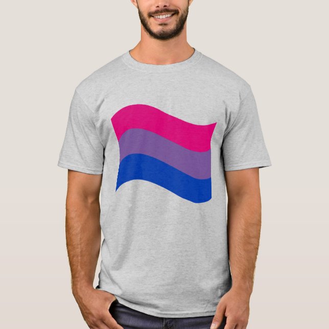 Bisexual Pride Wavy Flag T-Shirt (Front)
