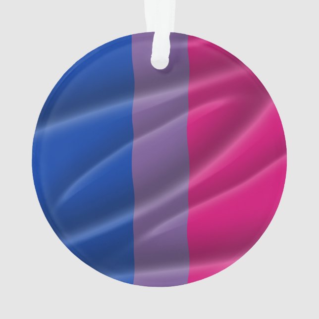 BISEXUAL PRIDE WAVY VERTICAL - 2014 PRIDE.png Ornament (Back)