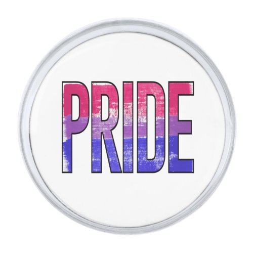 Bisexual Pride Word Silver Finish Lapel Pin