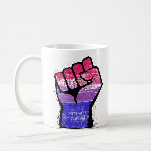 Bisexual Protest Fist Coffee Mug (Left)