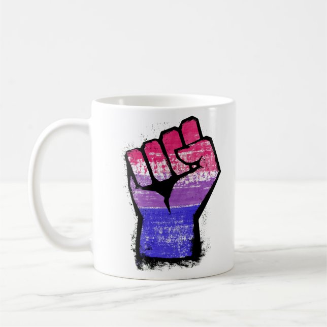 Bisexual Protest Fist Coffee Mug (Left)