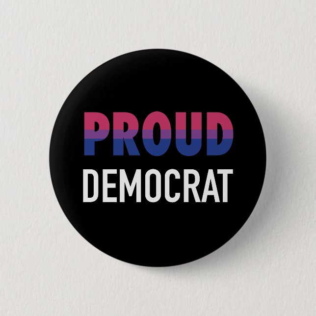 Bisexual Proud Democrat Button (Front)