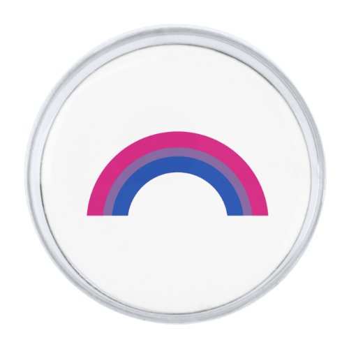 Bisexual Rainbow Silver Finish Lapel Pin