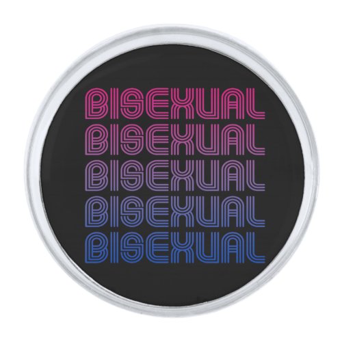 Bisexual Retro Pride Silver Finish Lapel Pin