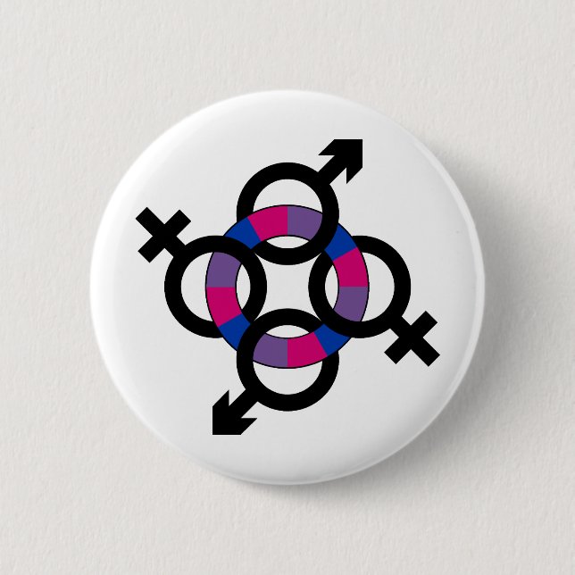 Bisexual Ring Pinback Button (Front)
