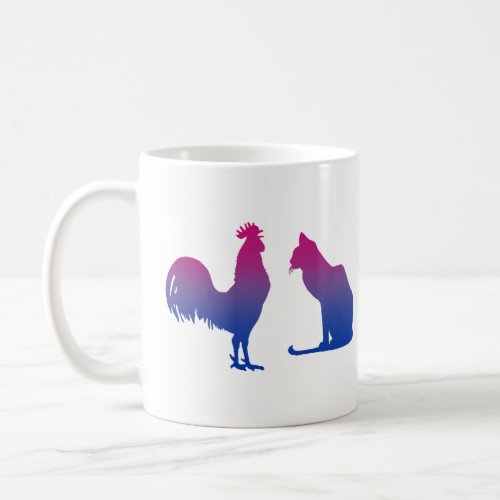 Bisexual Rooster and Kitty Coffee Mug