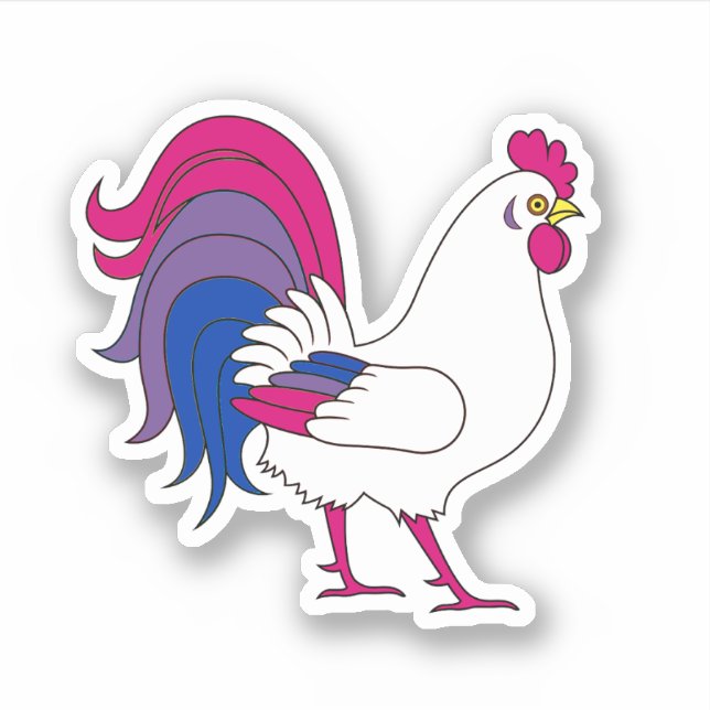 Bisexual Rooster Sticker (Front)
