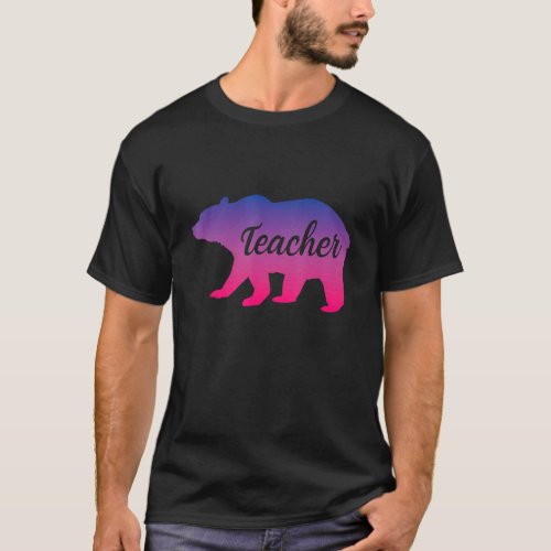 Bisexual Teacher Bear Lgbtq Bisexual Pride T_Shirt