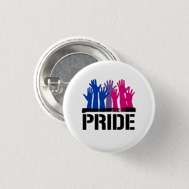 Bisexual Together Pride Button (Front & Back)