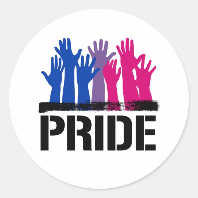 Bisexual Together Pride Classic Round Sticker (Front)