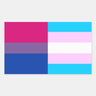 Bisexual/trans pride flags sticker