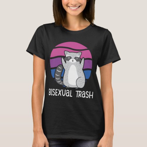 Bisexual Trash Funny Raccoon Lover Bi Flag Trash P T_Shirt