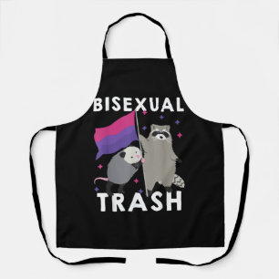 Bisexual Trash Gay Pride Rainbow LGBT Raccoon Apron