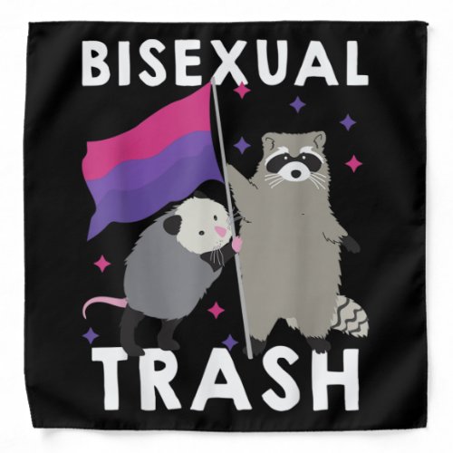 Bisexual Trash Gay Pride Rainbow LGBT Raccoon Bandana