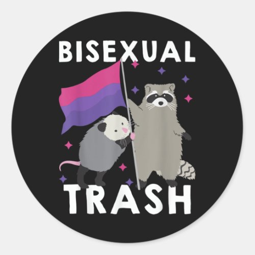 Bisexual Trash Gay Pride Rainbow LGBT Raccoon Classic Round Sticker