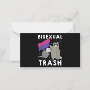 Bisexual Trash Gay Pride Rainbow LGBT Raccoon Note Card