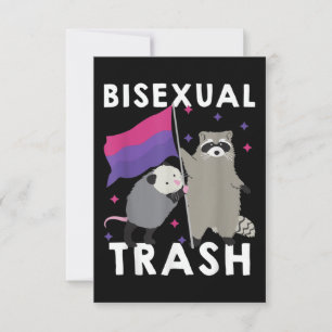 Bisexual Trash Gay Pride Rainbow LGBT Raccoon Note Card