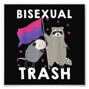 Bisexual Trash Gay Pride Rainbow LGBT Raccoon Photo Print