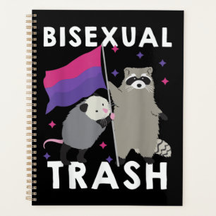 Bisexual Trash Gay Pride Rainbow LGBT Raccoon Planner