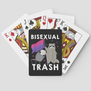Bisexual Trash Gay Pride Rainbow LGBT Raccoon Poker Cards