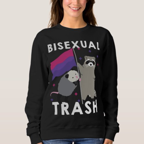 Bisexual Trash Gay Pride Rainbow LGBT Raccoon Poss Sweatshirt