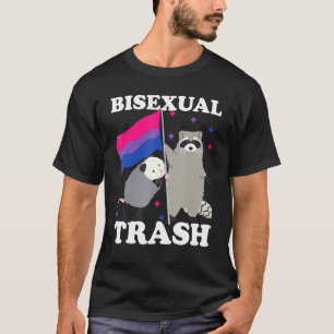 Bisexual Trash Gay Pride Rainbow Lgbt Raccoon Poss T-Shirt