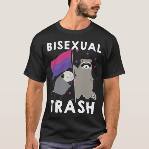 Bisexual Trash Gay Pride Rainbow LGBT Raccoon Poss T_Shirt