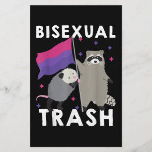 Bisexual Trash Gay Pride Rainbow LGBT Raccoon Stationery