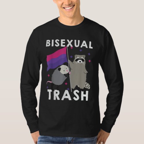 Bisexual Trash Gay Pride Rainbow LGBT Raccoon T_Shirt