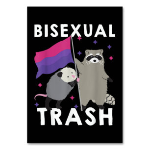 Bisexual Trash Gay Pride Rainbow LGBT Raccoon Table Number