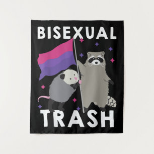 Bisexual Trash Gay Pride Rainbow LGBT Raccoon Tapestry