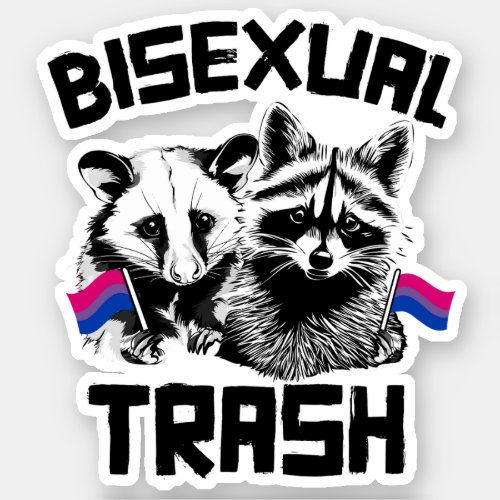 Bisexual Trash Raccoon and Possum Sticker