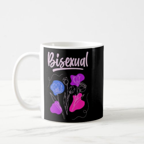 Bisexual Tulip Flower Abstract Line Lgbt Bisexual  Coffee Mug