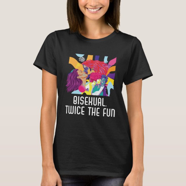 Bisexual Twice The Fun Rainbow Pride Bisexuality L T-Shirt (Front)